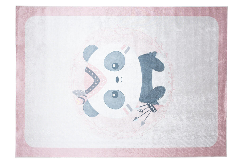 Vloerkleed Emma Antislip Wasbaar Roze Panda