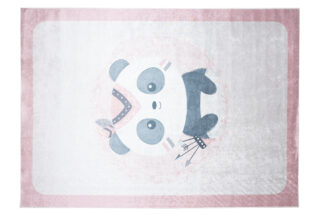 Vloerkleed Emma Antislip Wasbaar Roze Panda