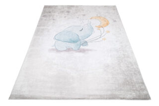 Vloerkleed Emma Kinderkamer Grijs Olifant Maan Antislip