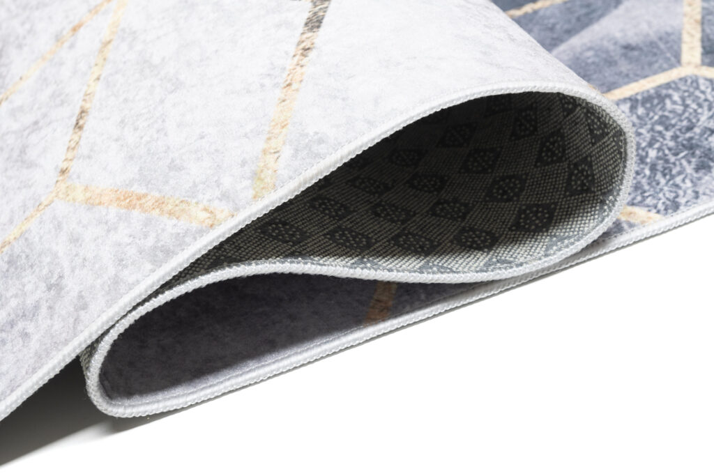 Vloerkleed Toscana met Franjes Grijs Goud Kubussen