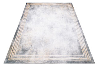 Vloerkleed Toscana Gewreven Grijs Gouden Frames