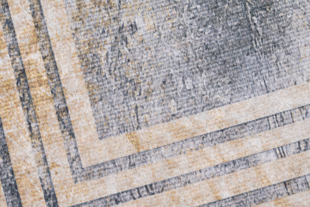 Vloerkleed Toscana Gewreven Grijs Gouden Frames