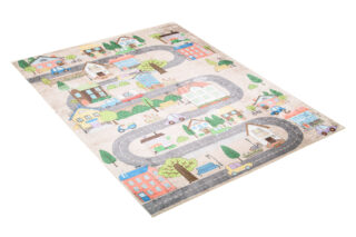 Vloerkleed Emma Kinderkamer Beige Pastelkleur Stad