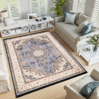 Vloerkleed Victoria Kwastjes Traditioneel Grijs Beige