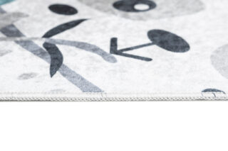 Vloerkleed Emma Antislip Wasbaar Blauw Grijs Panda's