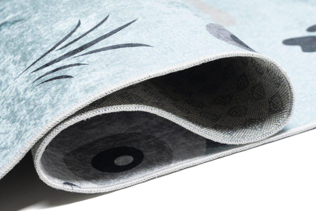 Vloerkleed Emma Antislip Wasbaar Blauw Grijs Panda's