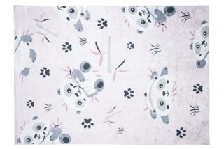 Vloerkleed Emma Antislip Wasbaar Roze Grijs Panda's