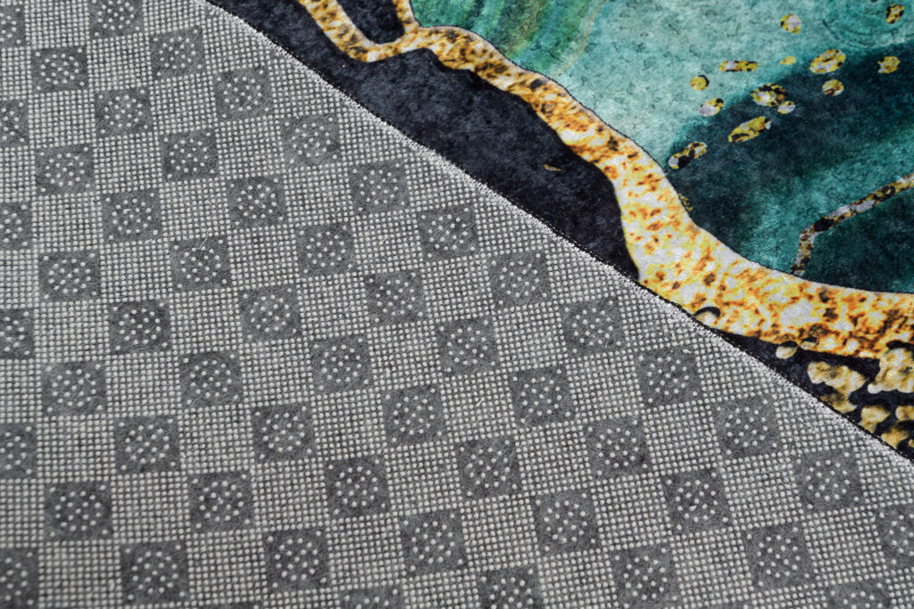 Vloerkleed Toscana Abstract Donker Groen Gouden