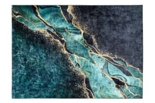 Vloerkleed Toscana Abstract Donker Groen Gouden