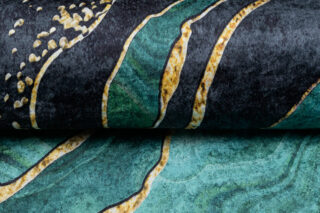 Vloerkleed Toscana Abstract Donker Groen Gouden