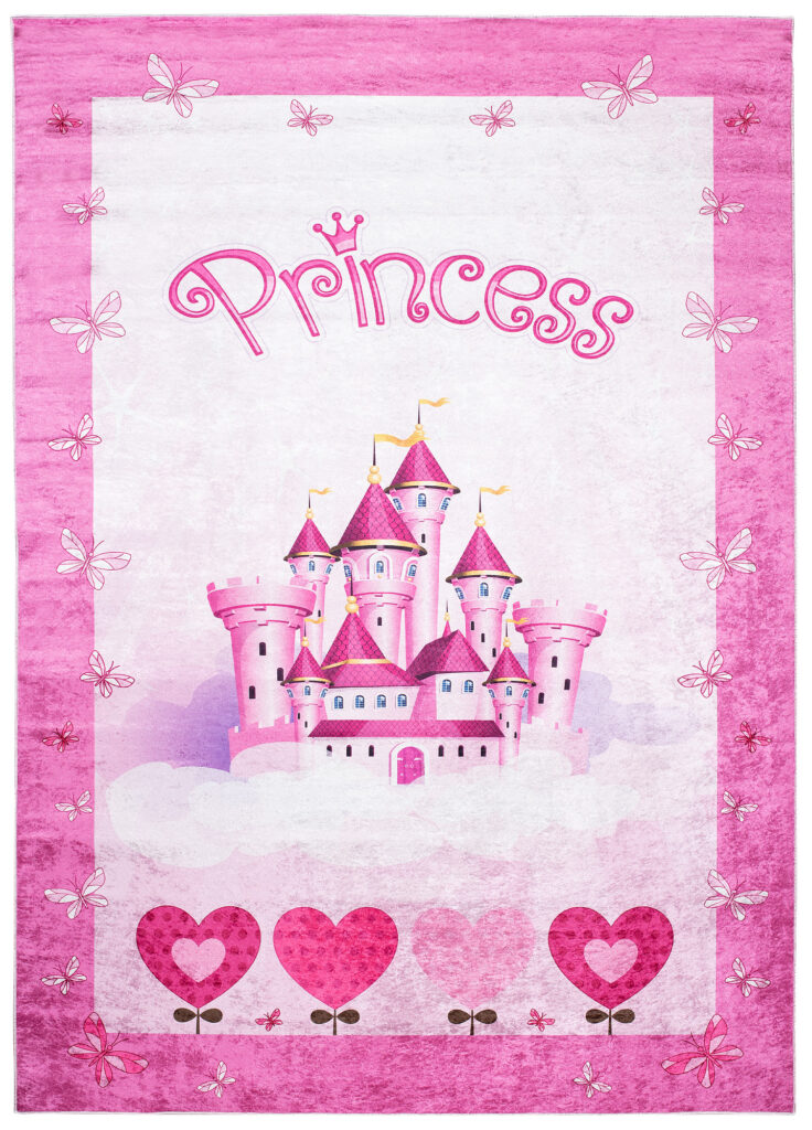 Vloerkleed Emma Kinderkamer Roze Kasteel Prinses Antislip