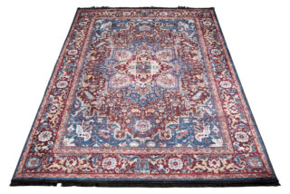 Vloerkleed Victoria Kwastjes Rood Marineblauw