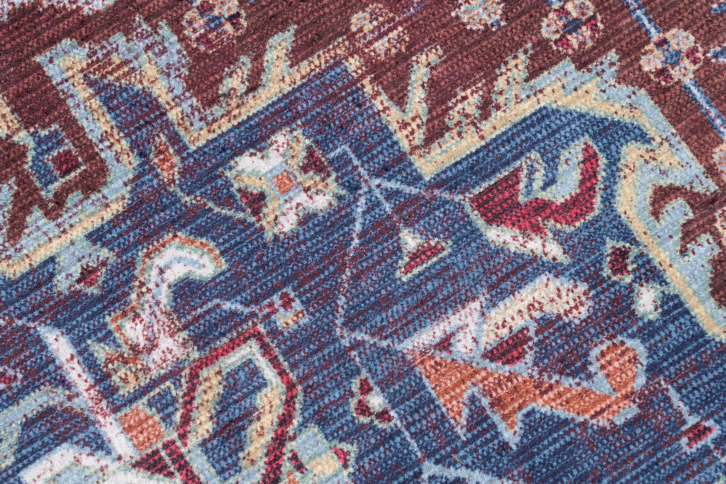 Vloerkleed Victoria Kwastjes Rood Marineblauw