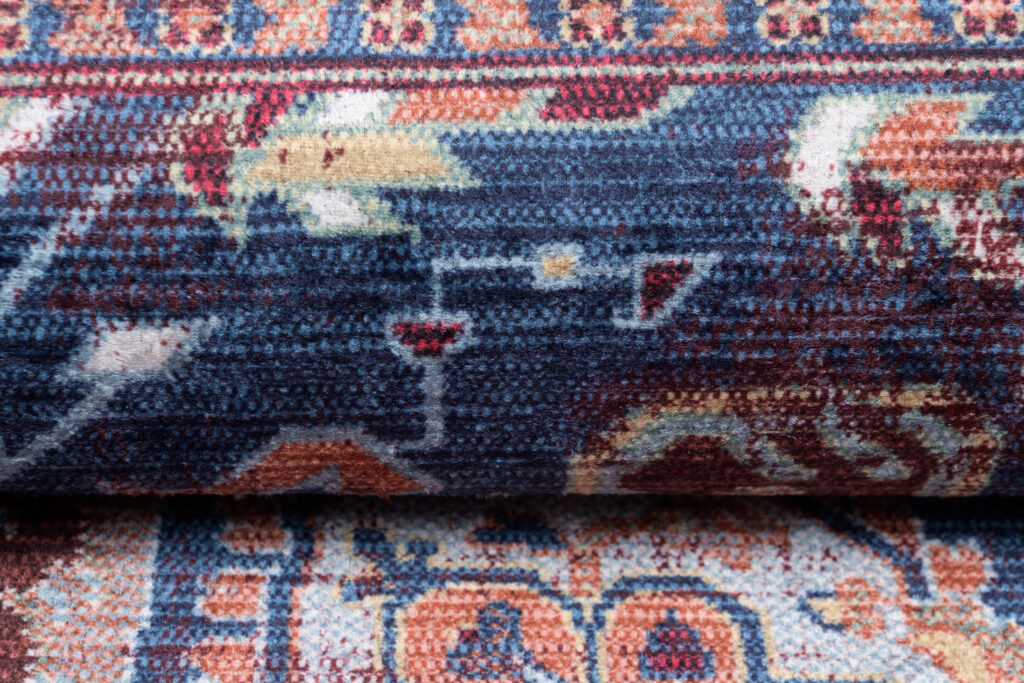 Vloerkleed Victoria Kwastjes Rood Marineblauw