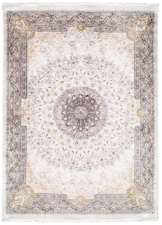Vloerkleed Victoria Kwastjes Beige Bruin Rozet