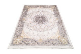 Vloerkleed Victoria Kwastjes Beige Bruin Rozet