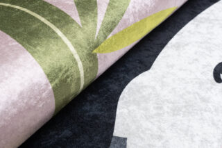 Vloerkleed Emma Antislip Wasbaar Roze Panda Bamboe