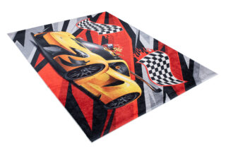 Vloerkleed Emma Kinderkamer Zwart Rood Race Antislip