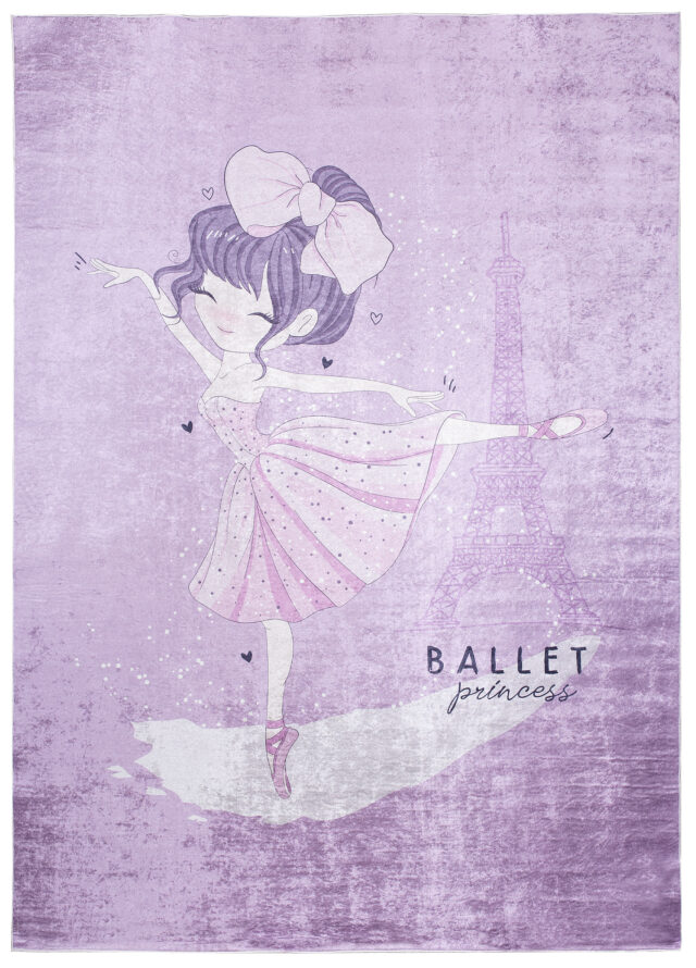 Vloerkleed Emma Kinderkamer Paars Ballerina Antislip
