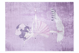 Vloerkleed Emma Kinderkamer Paars Ballerina Antislip