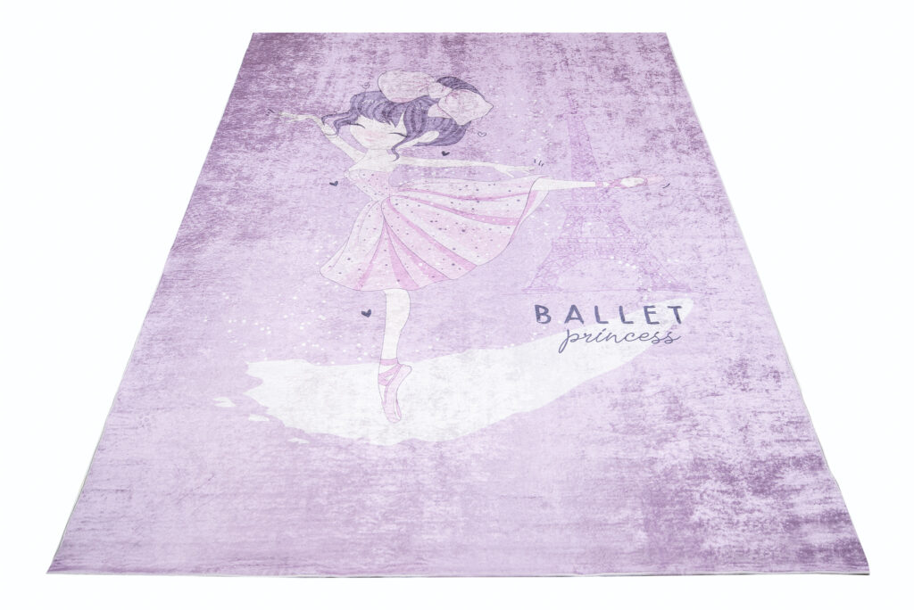 Vloerkleed Emma Kinderkamer Paars Ballerina Antislip