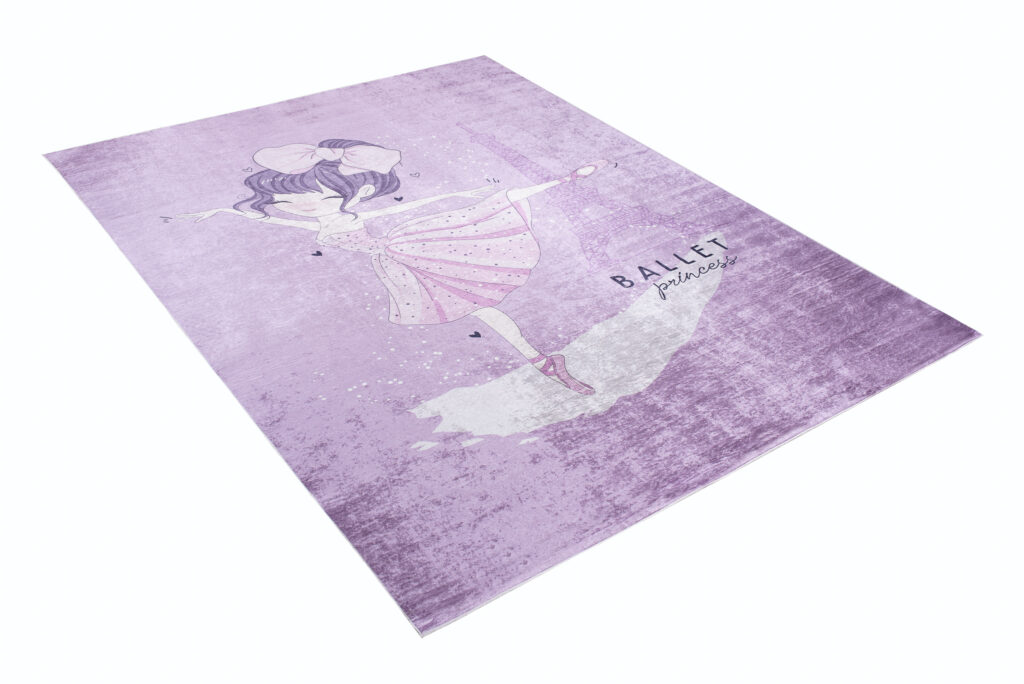 Vloerkleed Emma Kinderkamer Paars Ballerina Antislip