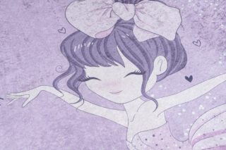 Vloerkleed Emma Kinderkamer Paars Ballerina Antislip