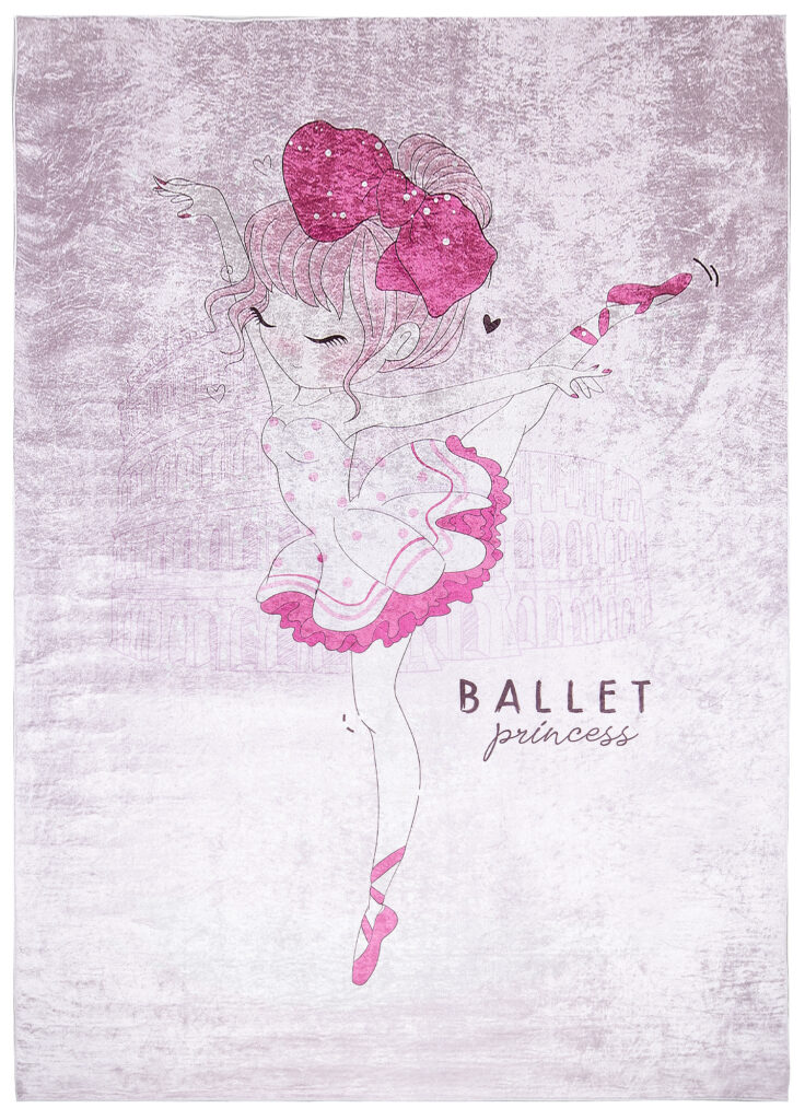 Vloerkleed Emma Kinderkamer Roze Meisje Ballerina Antislip