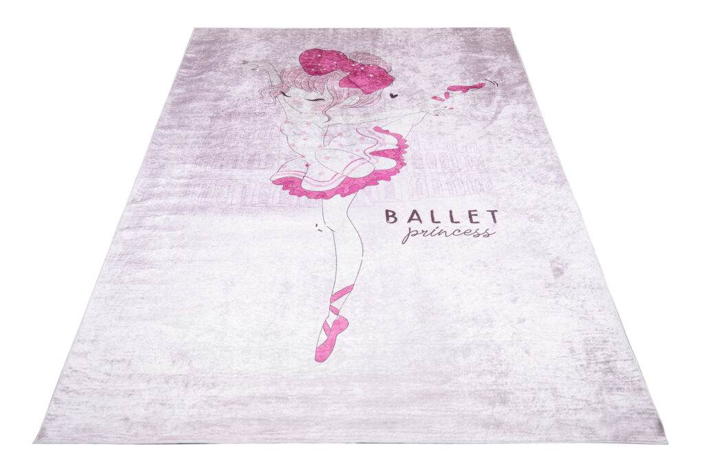 Vloerkleed Emma Kinderkamer Roze Meisje Ballerina Antislip