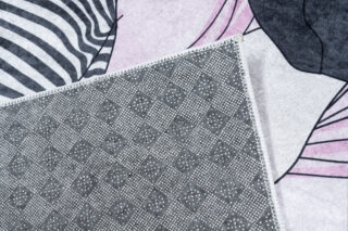 Vloerkleed Emma Roze Grijs Meisje Poes Antislip