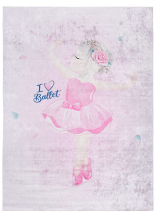 Vloerkleed Emma Kinderkamer Antislip Roze Ballerina
