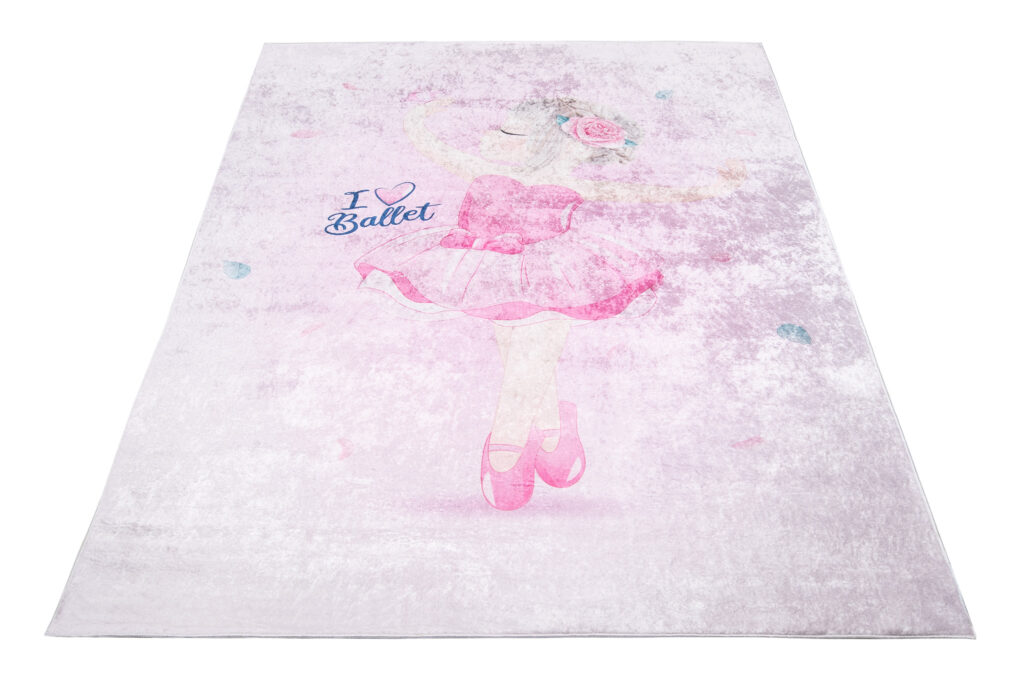 Vloerkleed Emma Kinderkamer Antislip Roze Ballerina