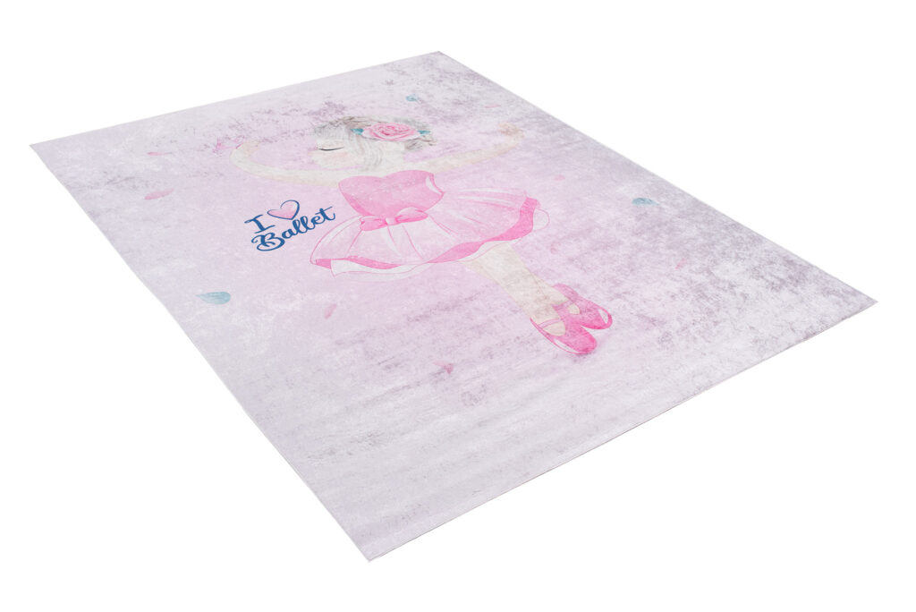 Vloerkleed Emma Kinderkamer Antislip Roze Ballerina