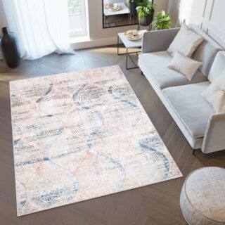 Vloerkleed Toscana Vintage Blauw Beige Ornamenten