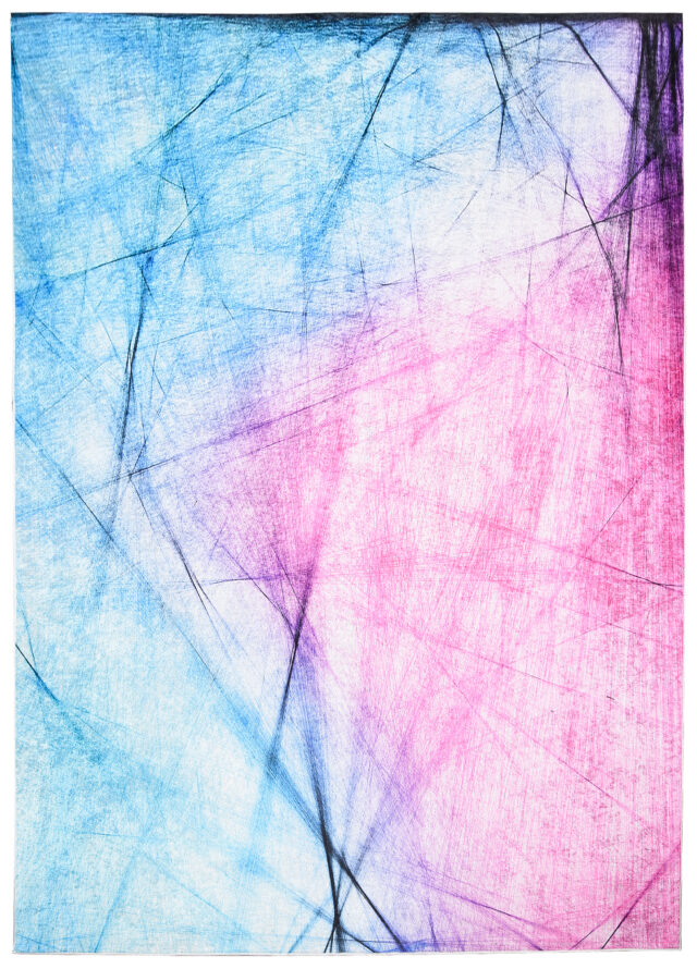 Vloerkleed Toscana Roze Blauw Abstract Lijnen