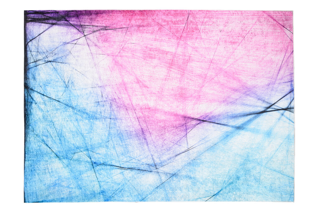 Vloerkleed Toscana Roze Blauw Abstract Lijnen