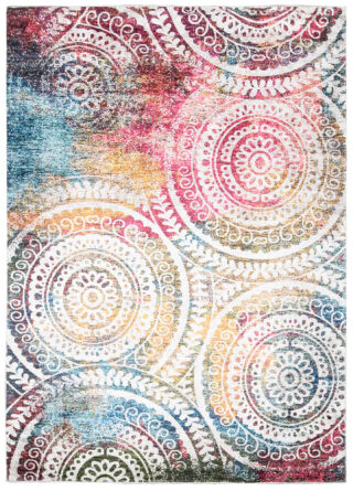 Vloerkleed Toscana Vintage Veelkleurig Rond Rozetten
