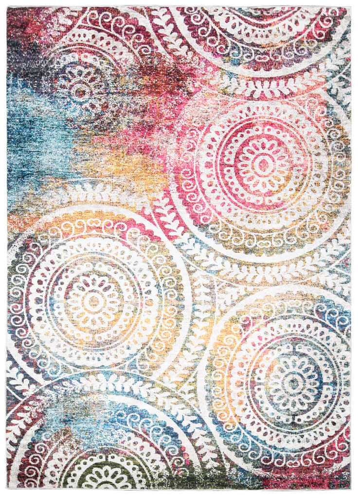 Vloerkleed Toscana Vintage Veelkleurig Rond Rozetten