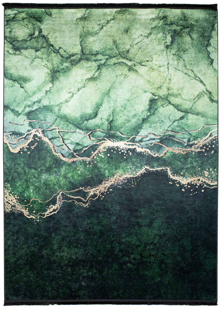 Vloerkleed Toscana met Franjes Groen Goud