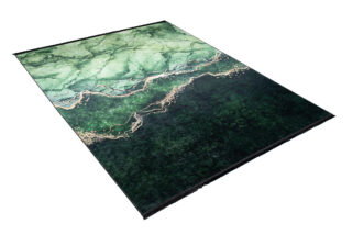 Vloerkleed Toscana met Franjes Groen Goud