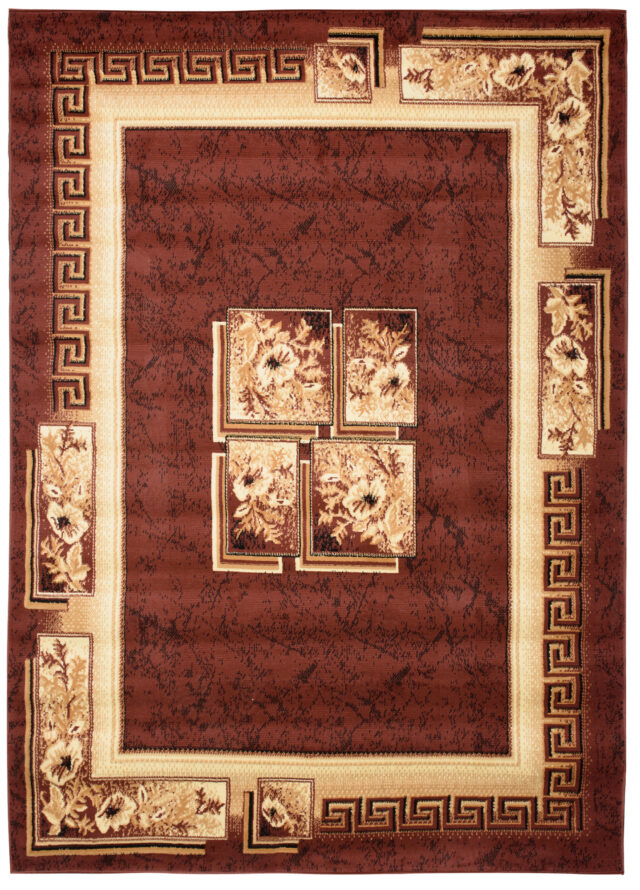 Vloerkleed Atlas Bruin Beige Klassiek Frame