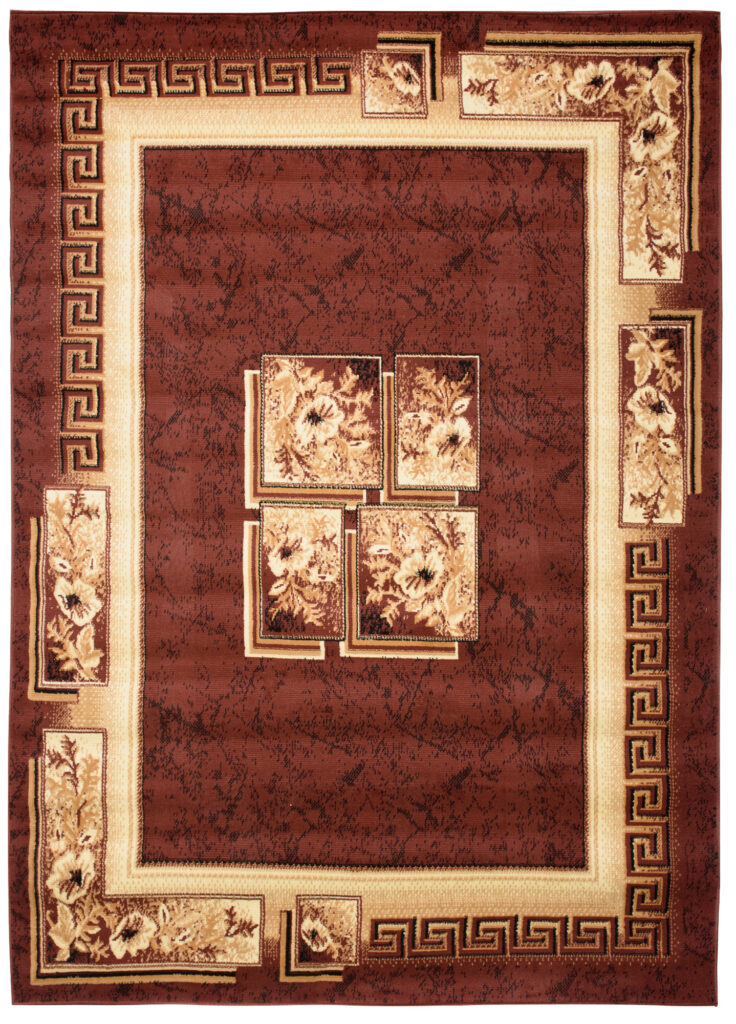 Vloerkleed Atlas Bruin Beige Klassiek Frame