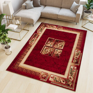 Vloerkleed Atlas Rood Beige Klassiek Frame