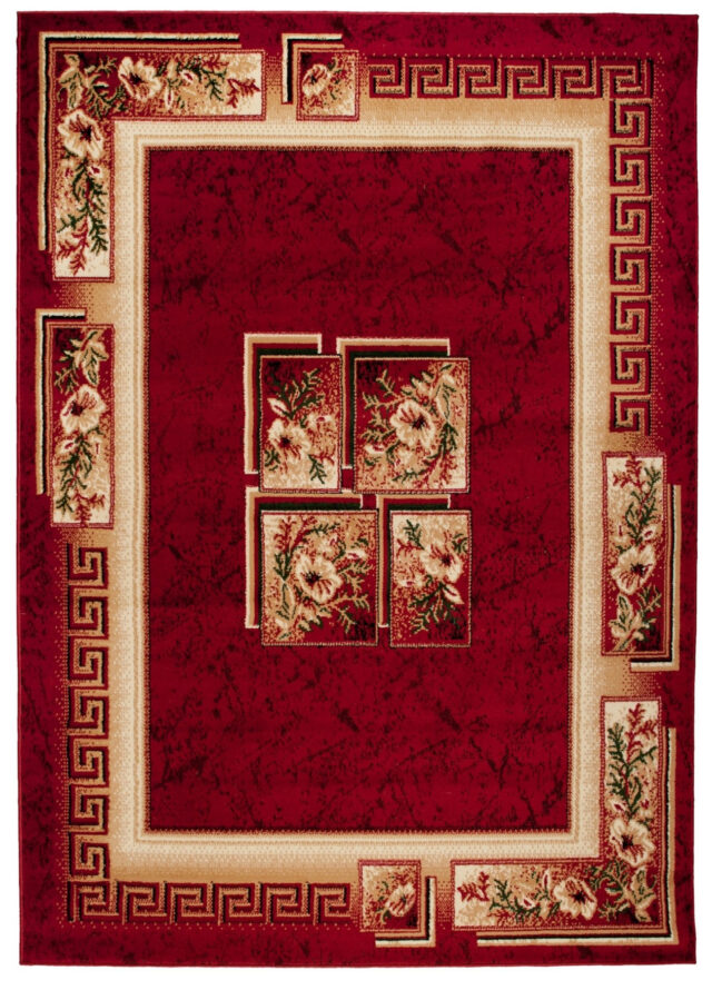 Vloerkleed Atlas Rood Beige Klassiek Frame