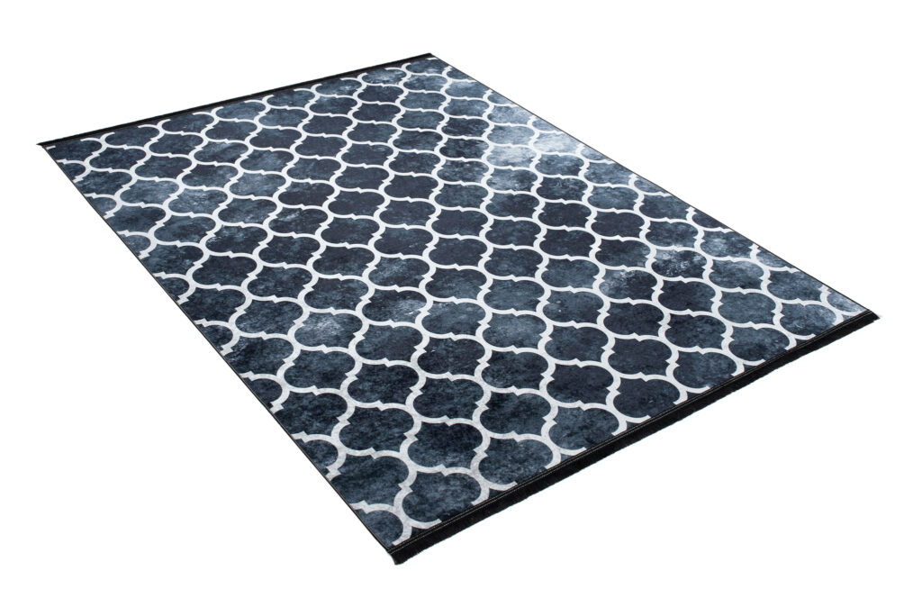 Vloerkleed Toscana met Franjes Marineblauw Trellis
