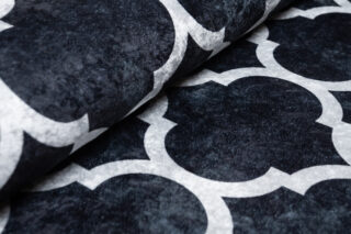 Vloerkleed Toscana met Franjes Marineblauw Trellis