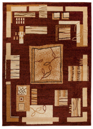 Vloerkleed Atlas Bruin Beige Geometrisch Bladeren