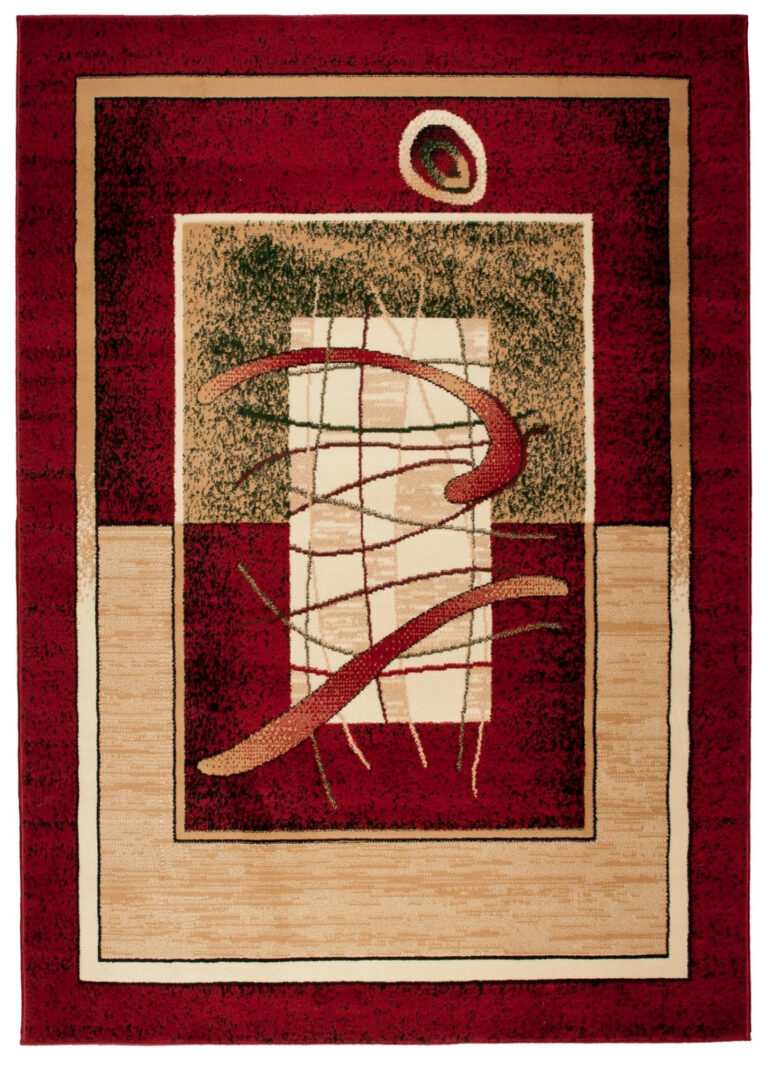 Vloerkleed Atlas Rood Beige Abstract Geometrisch