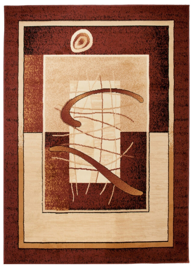Vloerkleed Atlas Bruin Beige Abstract Frame