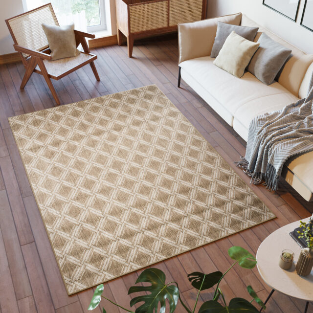Vloerkleed Capri Creme Bruin Indoor Outdoor Sisal Design